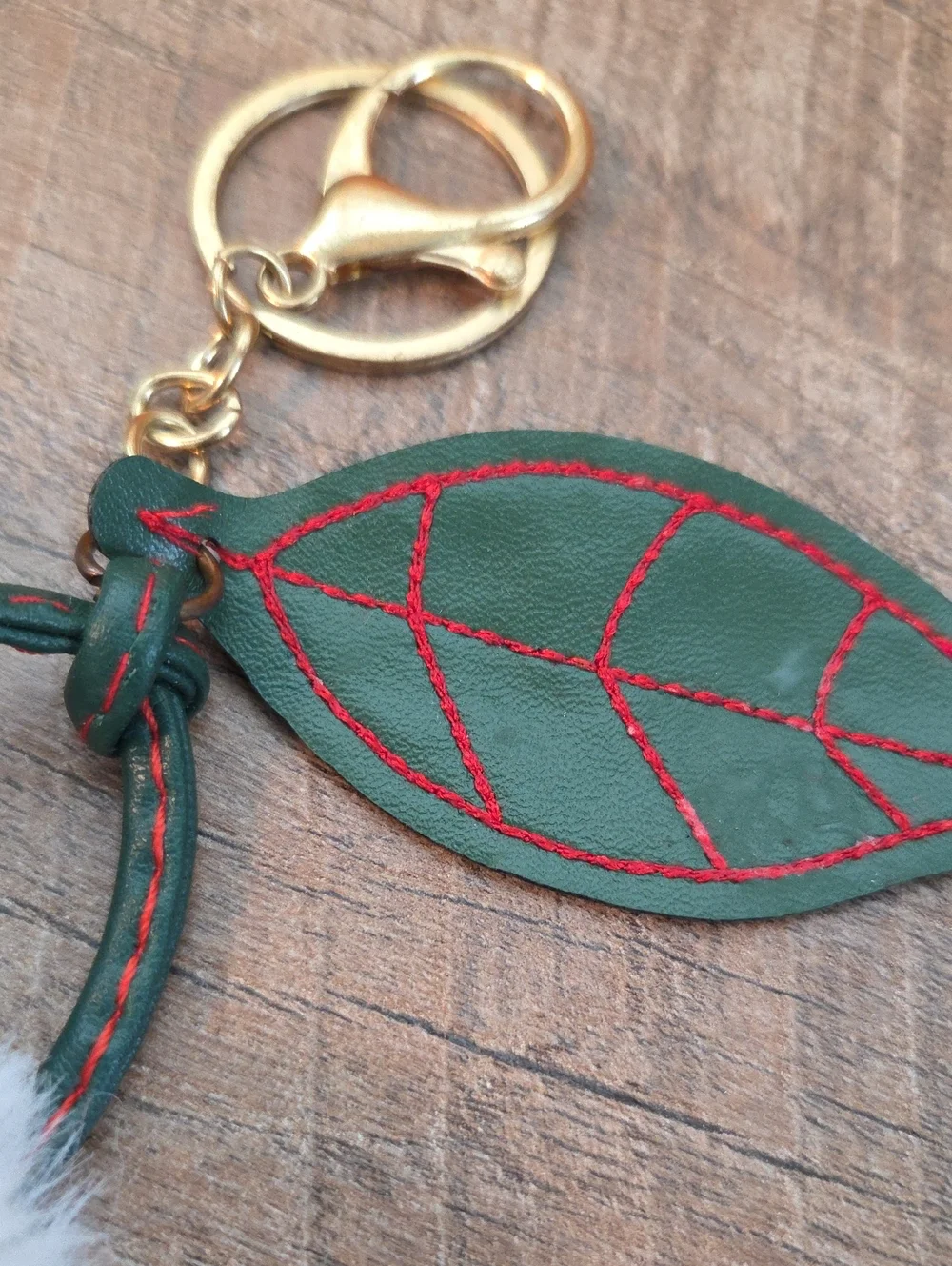 Fuzzy White Cherries Keychain